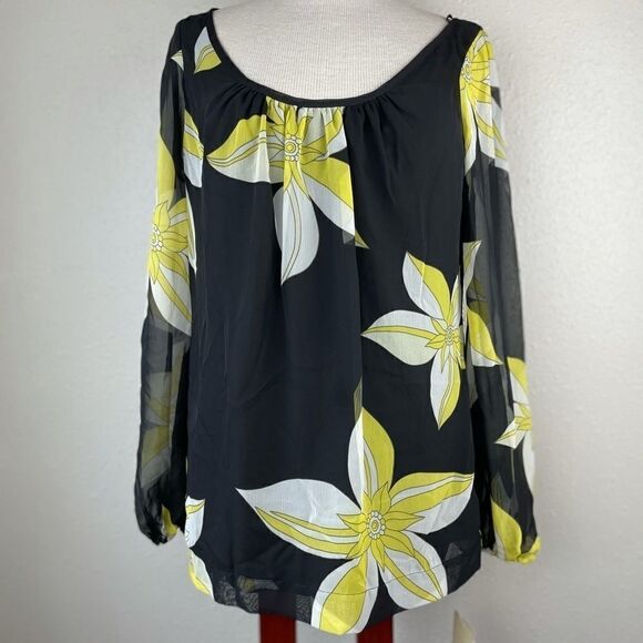 NWT Jonathan Martin Floral Long Sleeve Blouse Top Size M - Picture 1 of 8